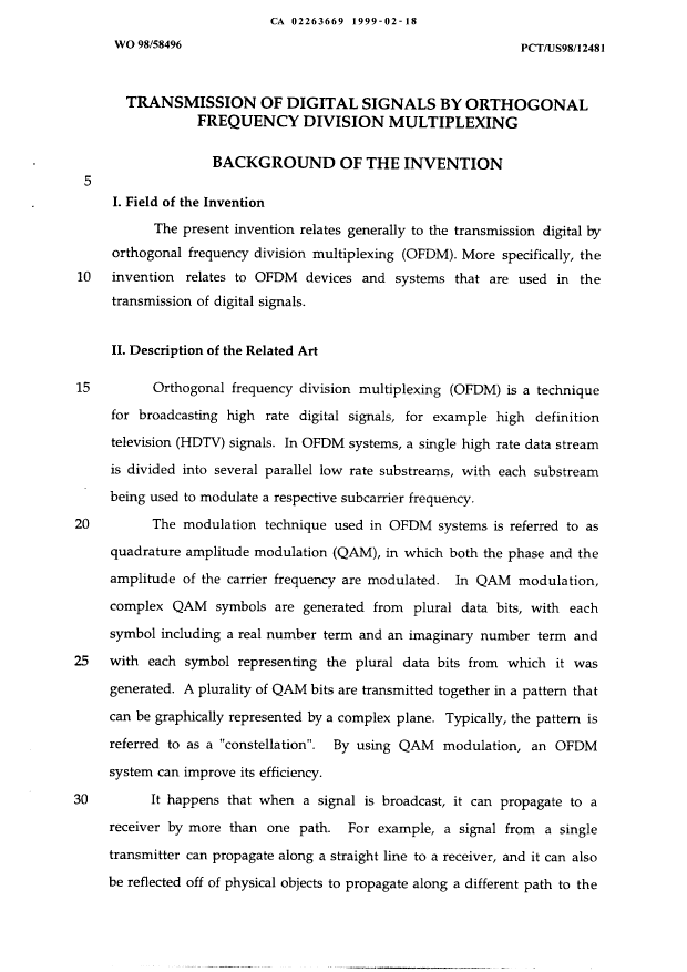 Canadian Patent Document 2263669. Description 19990218. Image 1 of 15