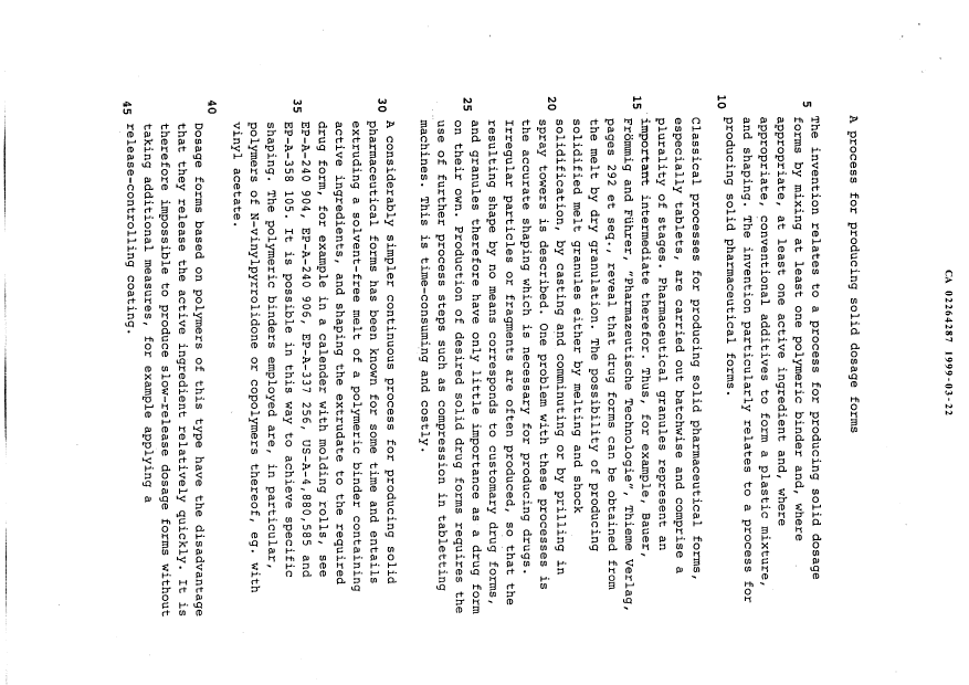Document de brevet canadien 2264287. Description 19990322. Image 1 de 18