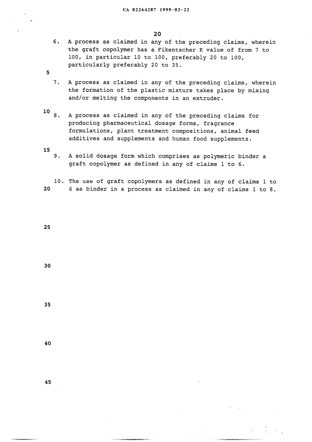 Document de brevet canadien 2264287. Revendications 19990322. Image 2 de 2