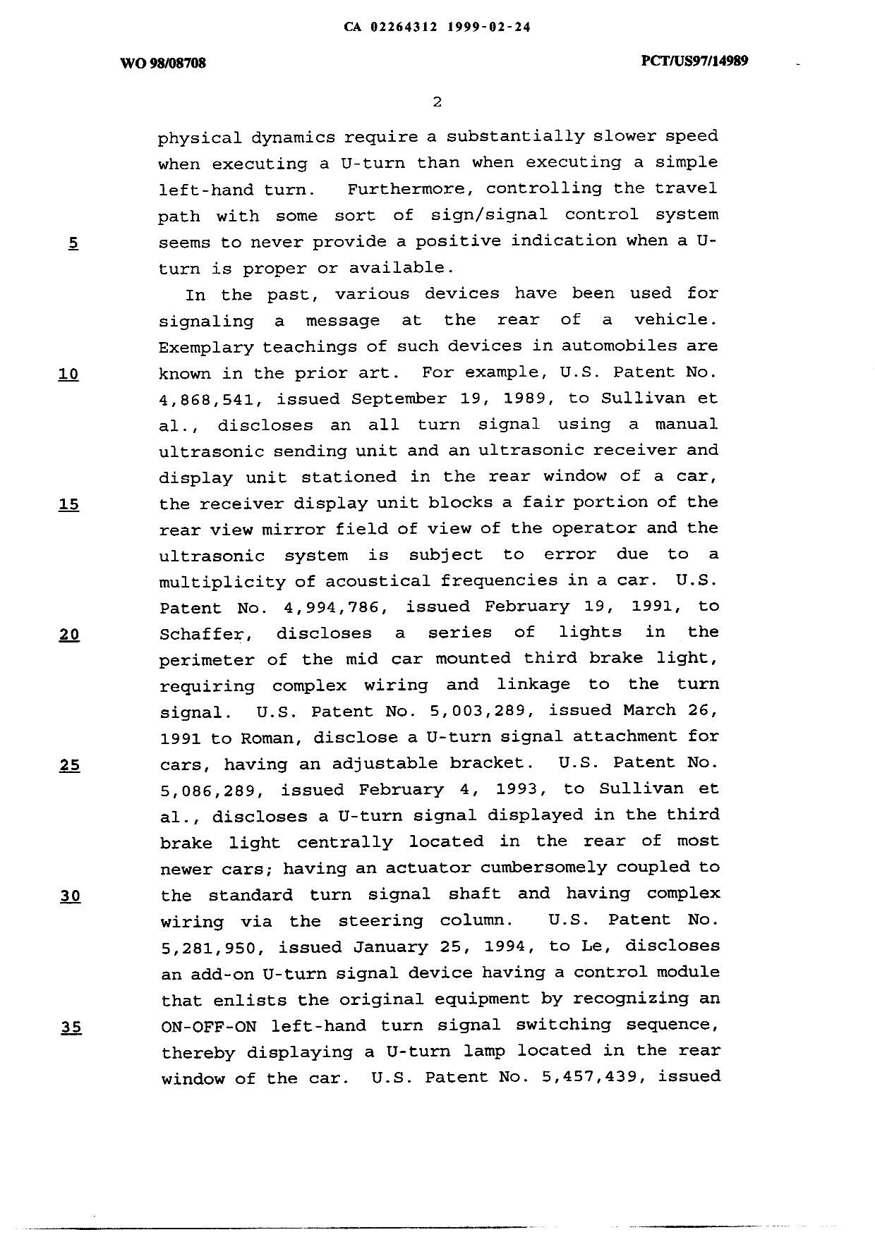 Document de brevet canadien 2264312. Description 19990224. Image 2 de 8