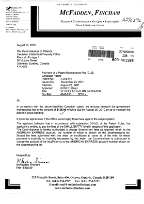 Document de brevet canadien 2264312. Taxes 20100825. Image 1 de 1