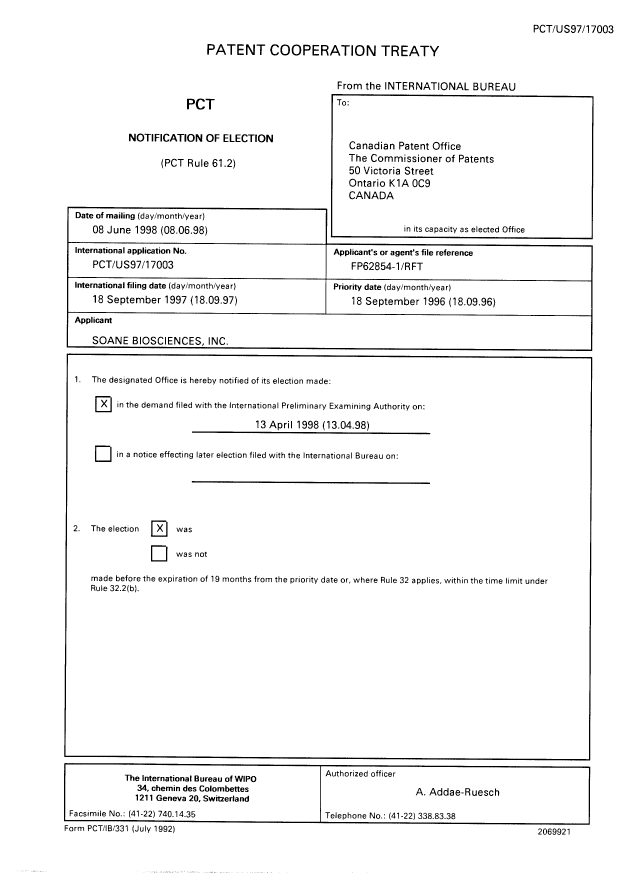 Document de brevet canadien 2266105. PCT 19990317. Image 2 de 9