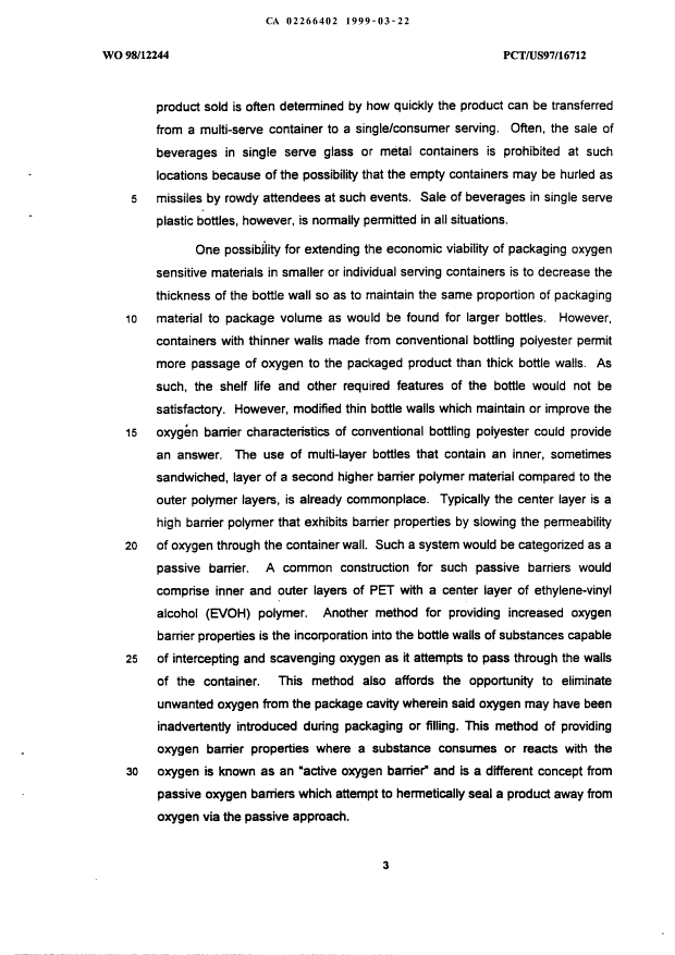 Canadian Patent Document 2266402. Description 19990322. Image 3 of 44