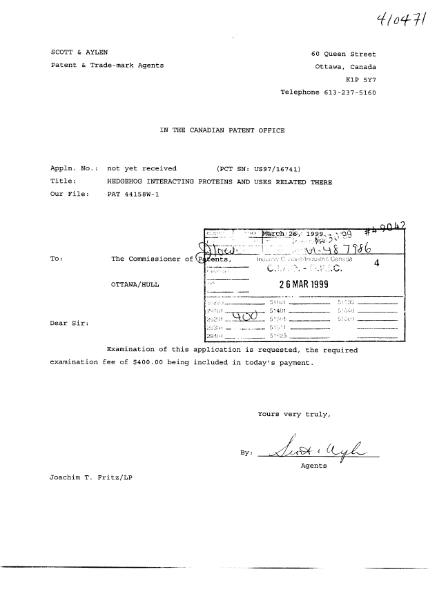 Document de brevet canadien 2266429. Cession 19990318. Image 2 de 9