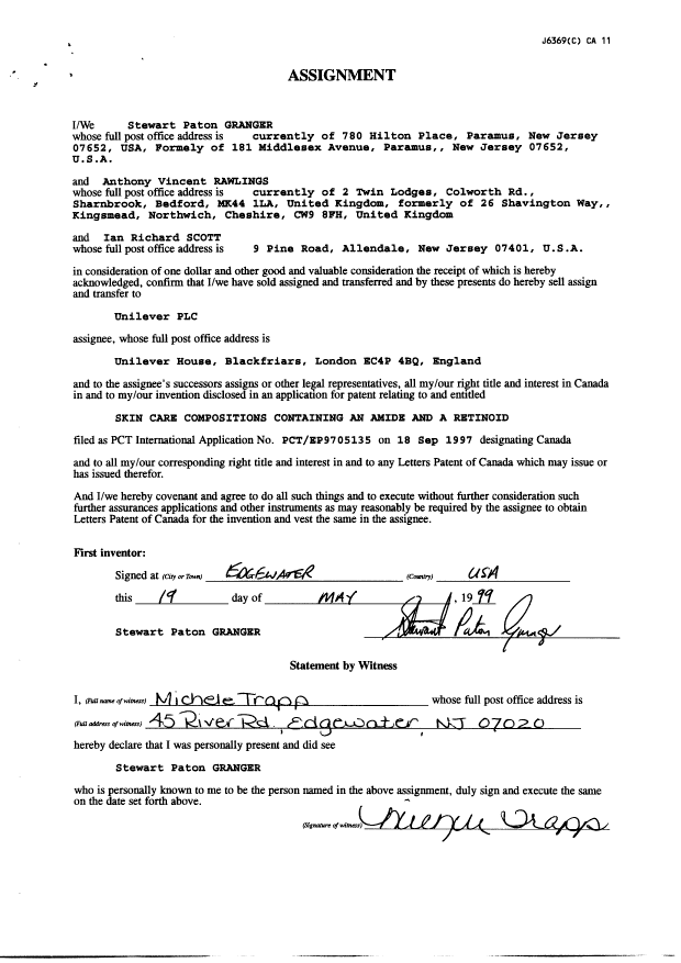 Document de brevet canadien 2266927. Cession 19990720. Image 2 de 3