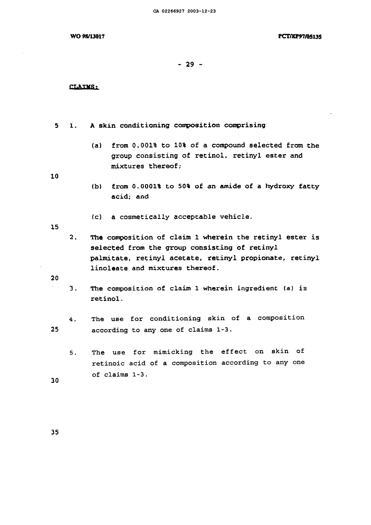 Document de brevet canadien 2266927. Revendications 20031223. Image 1 de 1