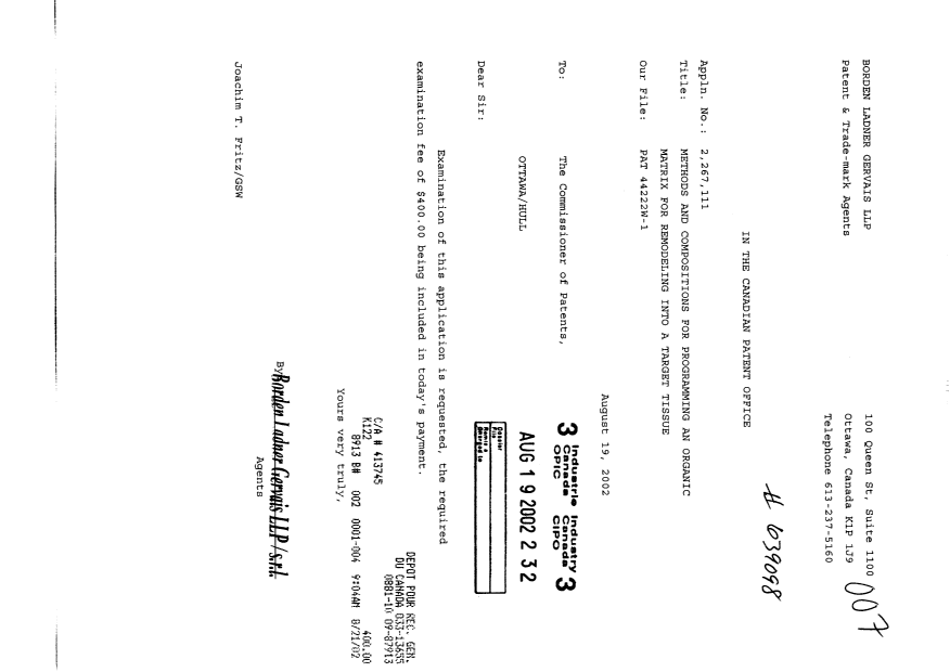 Document de brevet canadien 2267111. Poursuite-Amendment 20020819. Image 1 de 1