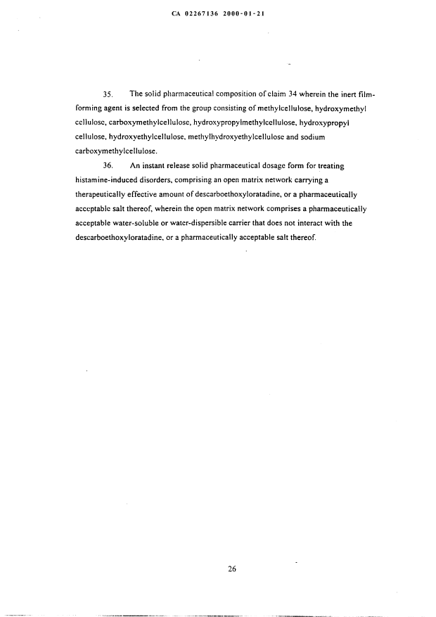 Document de brevet canadien 2267136. Revendications 20000121. Image 4 de 4
