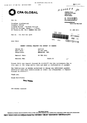 Document de brevet canadien 2267136. Taxes 20110201. Image 1 de 1