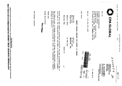 Canadian Patent Document 2267136. Fees 20110201. Image 1 of 1