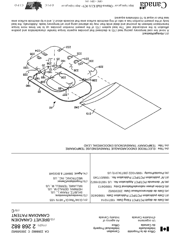 Document de brevet canadien 2268882. Page couverture 20021229. Image 1 de 1