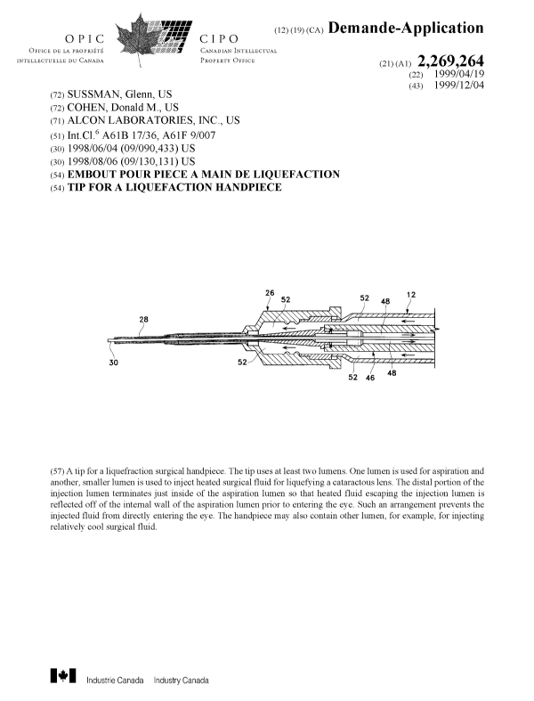 Document de brevet canadien 2269264. Page couverture 19991117. Image 1 de 1