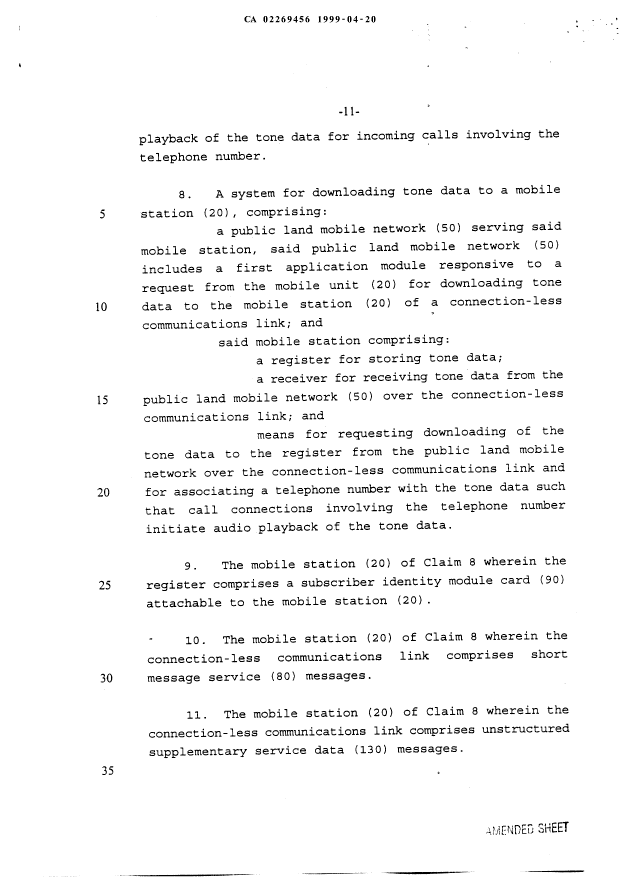 Document de brevet canadien 2269456. Revendications 19990420. Image 2 de 4