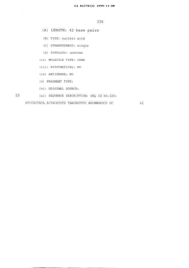 Document de brevet canadien 2270132. Description 19991108. Image 351 de 351
