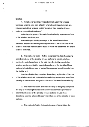 Document de brevet canadien 2270324. Revendications 19990428. Image 1 de 7