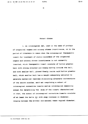 Document de brevet canadien 2270460. Revendications 19990430. Image 1 de 5