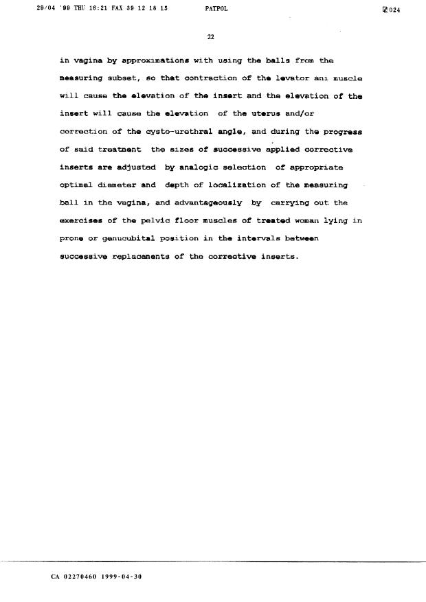 Document de brevet canadien 2270460. Revendications 19990430. Image 5 de 5