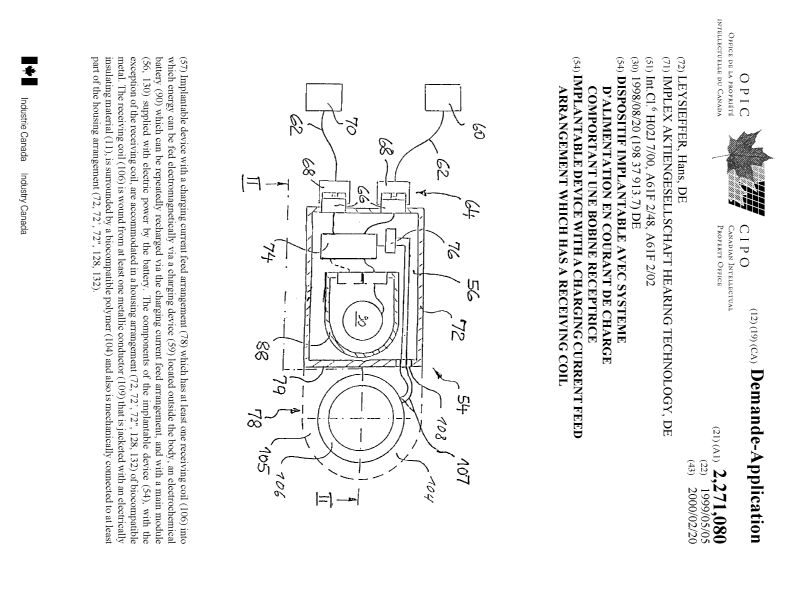 Document de brevet canadien 2271080. Page couverture 20000207. Image 1 de 1