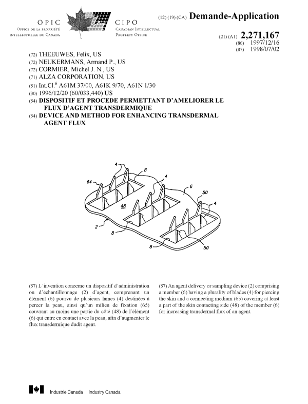 Document de brevet canadien 2271167. Page couverture 19990729. Image 1 de 1