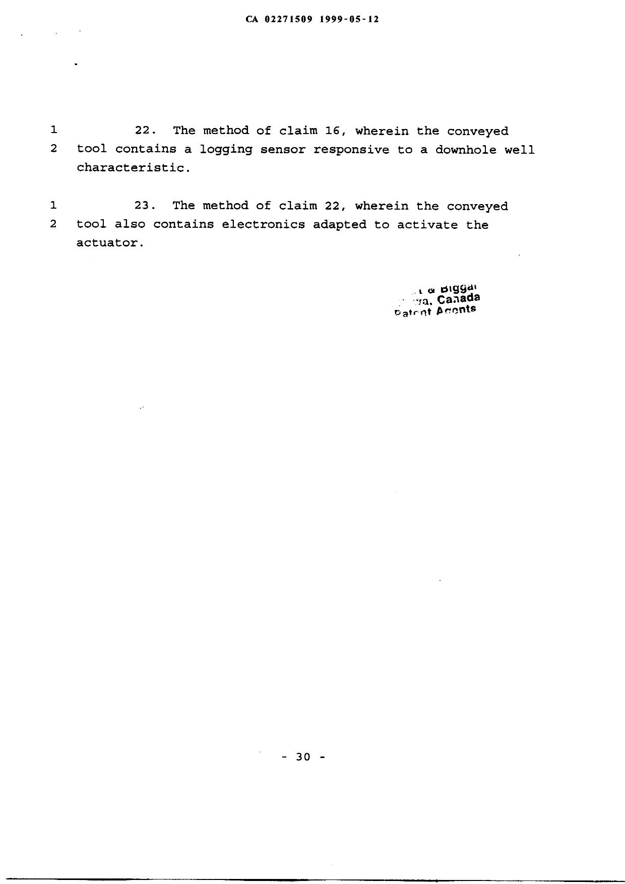 Canadian Patent Document 2271509. Claims 19990512. Image 7 of 7