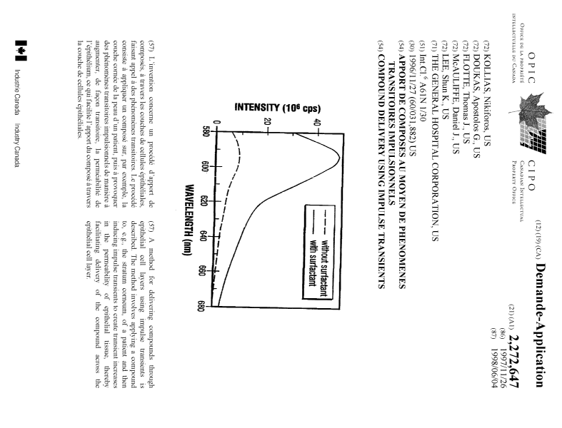 Document de brevet canadien 2272647. Page couverture 19990812. Image 1 de 1