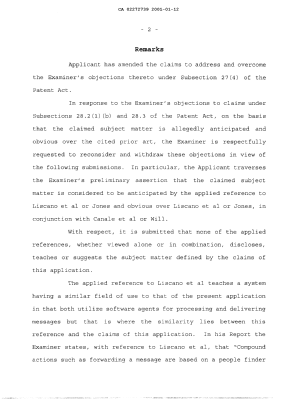 Canadian Patent Document 2272739. Prosecution-Amendment 20010112. Image 2 of 23