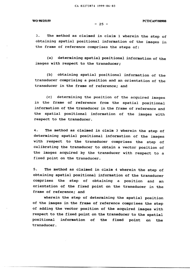 Document de brevet canadien 2273874. Revendications 19990603. Image 2 de 10