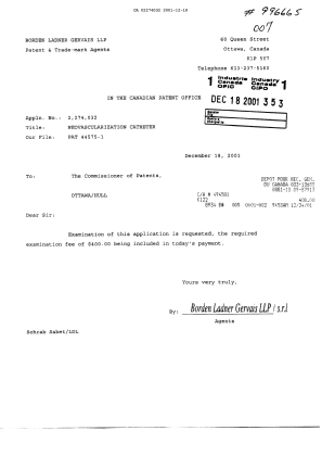Canadian Patent Document 2274032. Prosecution-Amendment 20011218. Image 1 of 1