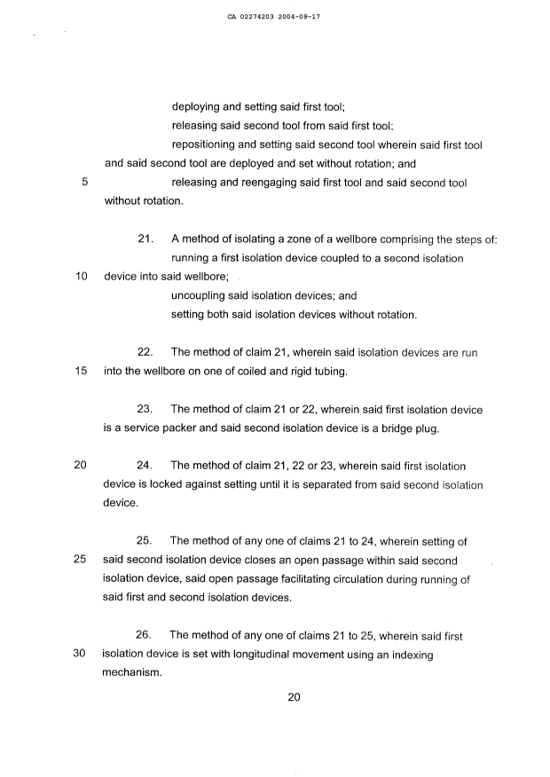 Document de brevet canadien 2274203. Revendications 20050627. Image 5 de 6