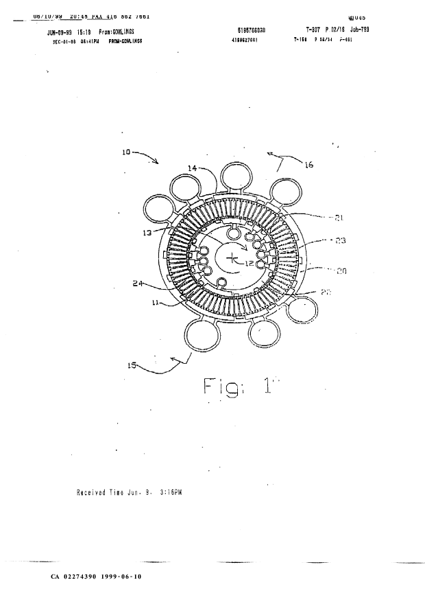 Canadian Patent Document 2274390. Drawings 19990610. Image 1 of 15