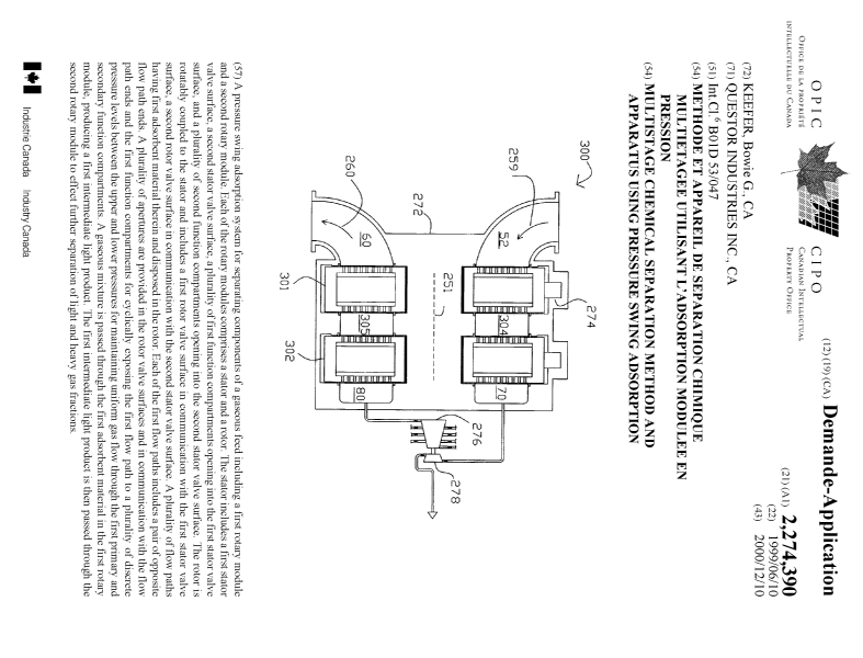 Document de brevet canadien 2274390. Page couverture 20001204. Image 1 de 1