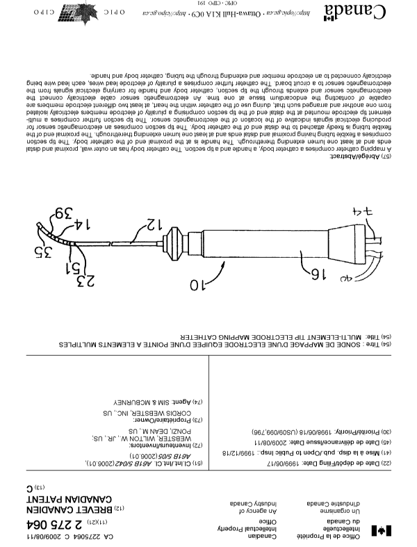 Canadian Patent Document 2275064. Cover Page 20090714. Image 1 of 1