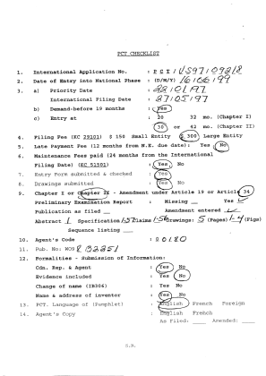 Document de brevet canadien 2275409. PCT 19981216. Image 1 de 37