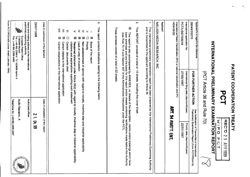 Document de brevet canadien 2275409. PCT 19981216. Image 3 de 37