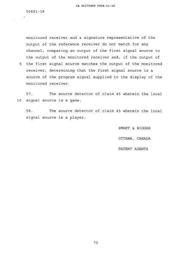 Document de brevet canadien 2275409. Revendications 20031210. Image 13 de 13