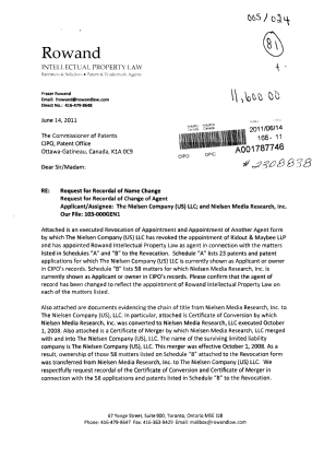 Document de brevet canadien 2275409. Cession 20101214. Image 1 de 8