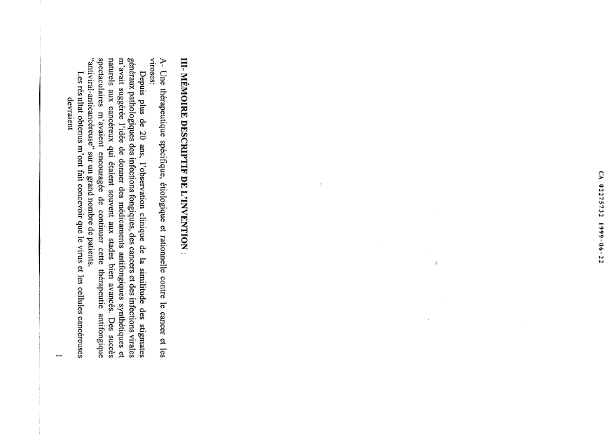 Canadian Patent Document 2275732. Description 19981222. Image 1 of 8