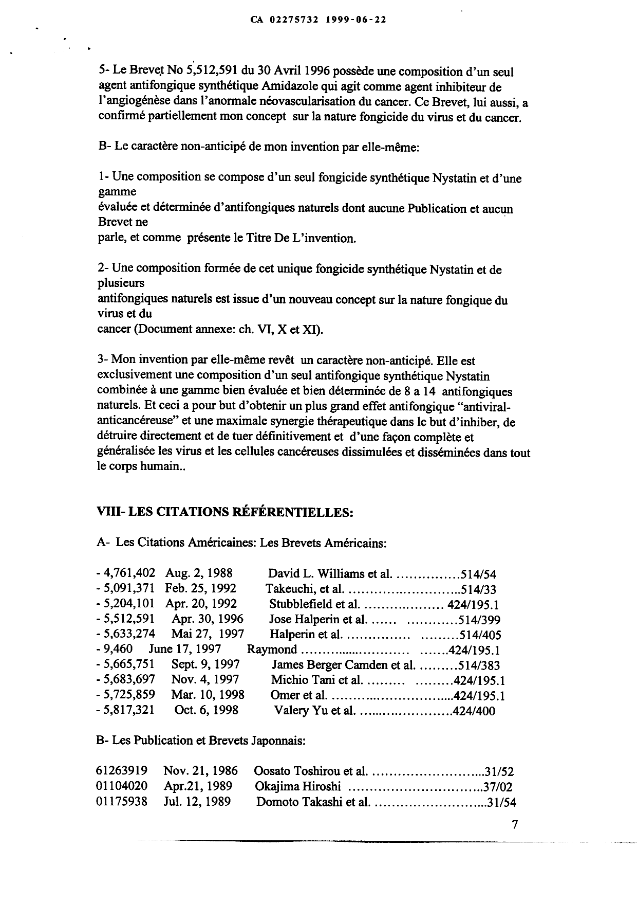 Document de brevet canadien 2275732. Description 19981222. Image 7 de 8
