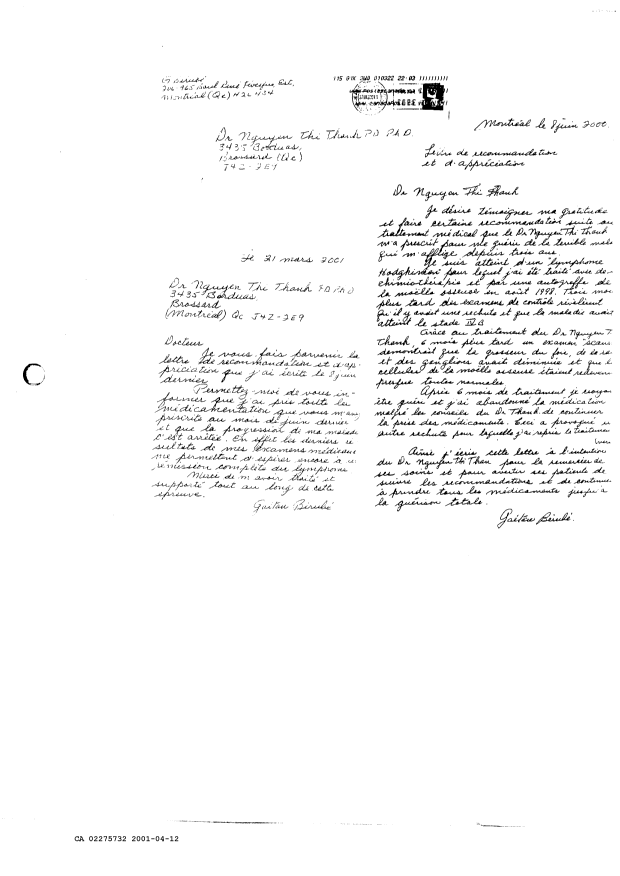 Canadian Patent Document 2275732. Prosecution-Amendment 20001212. Image 23 of 23