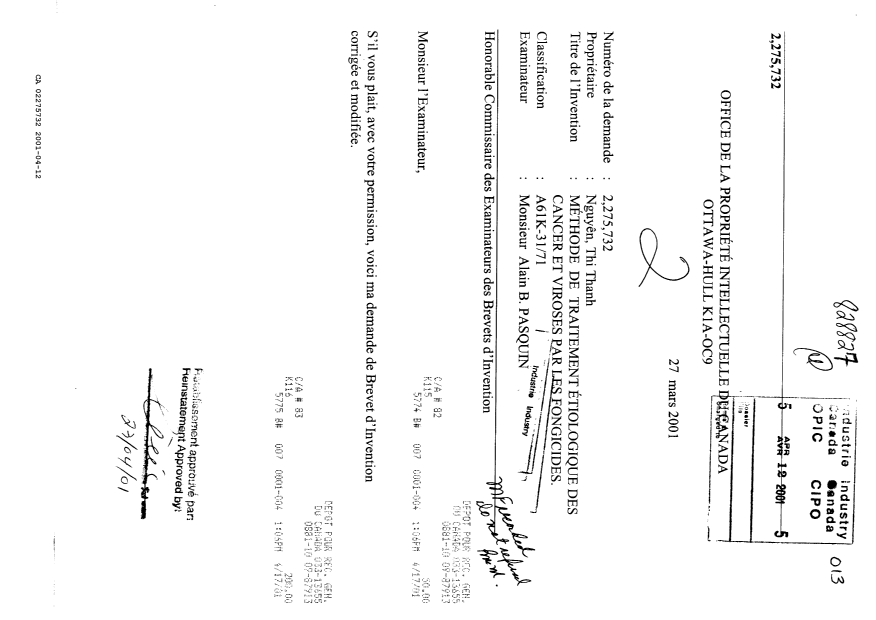 Canadian Patent Document 2275732. Prosecution-Amendment 20001212. Image 2 of 23
