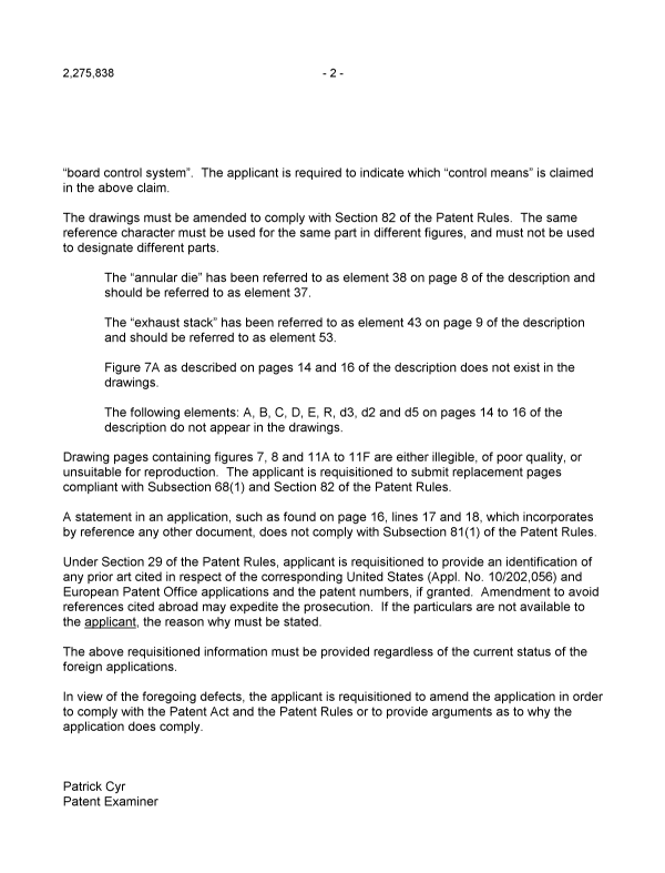 Document de brevet canadien 2275838. Poursuite-Amendment 20030728. Image 2 de 3