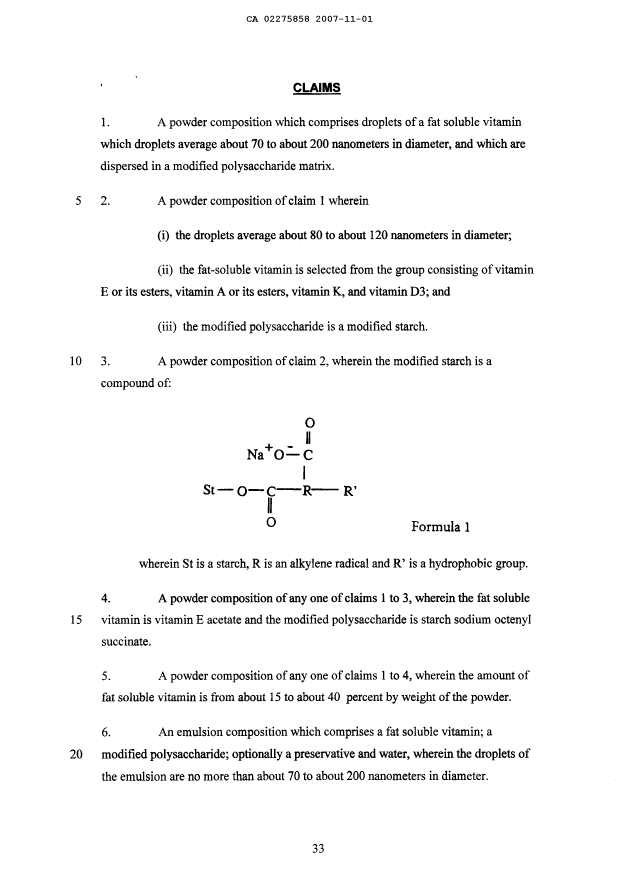 Document de brevet canadien 2275858. Revendications 20071101. Image 1 de 4