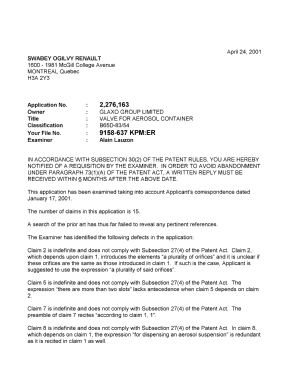 Canadian Patent Document 2276163. Prosecution-Amendment 20010424. Image 1 of 2