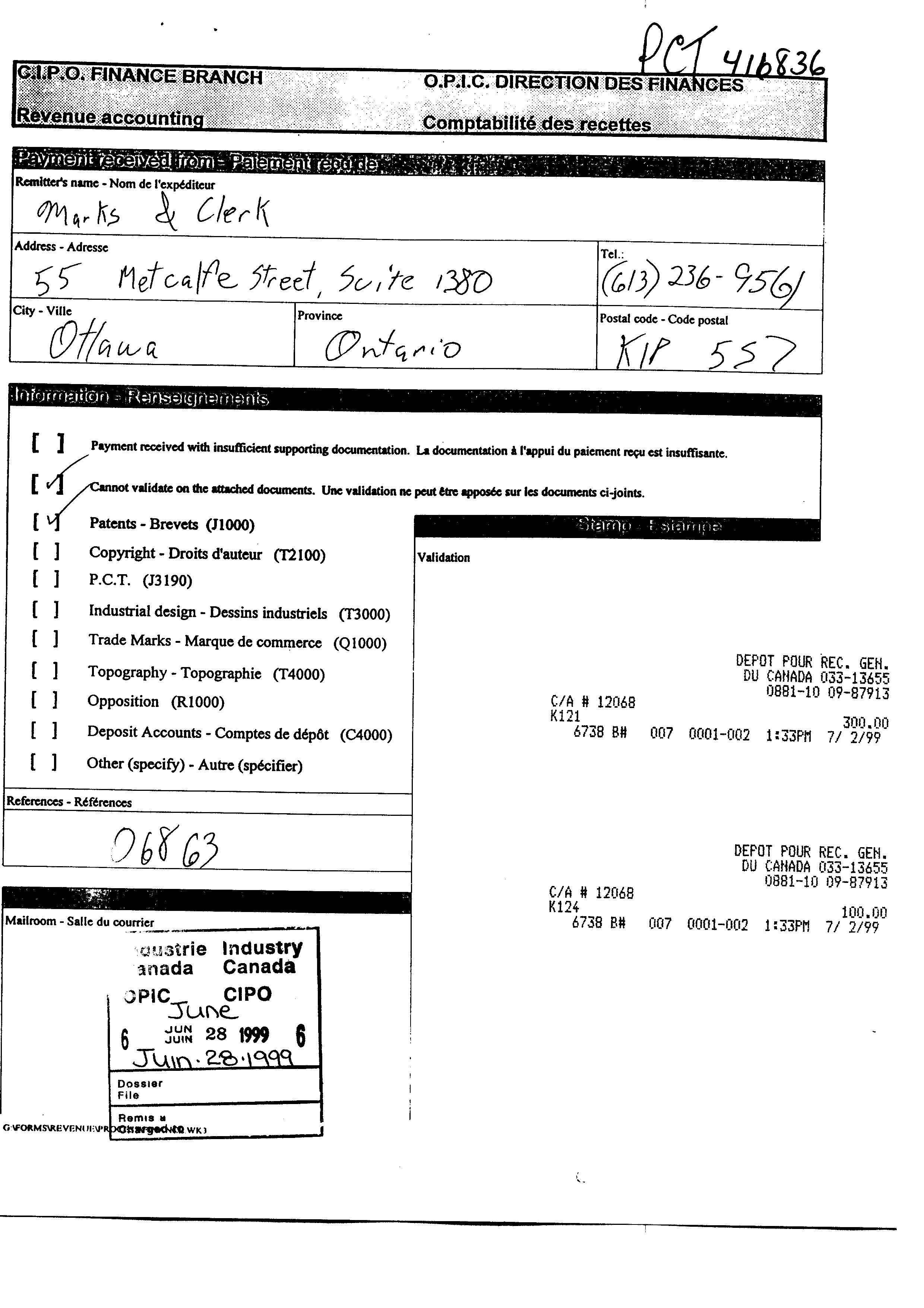 Canadian Patent Document 2276290. Assignment 19990628. Image 1 of 4