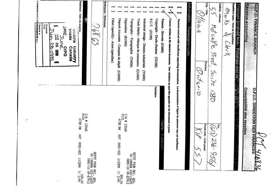 Document de brevet canadien 2276290. Cession 19990628. Image 1 de 4