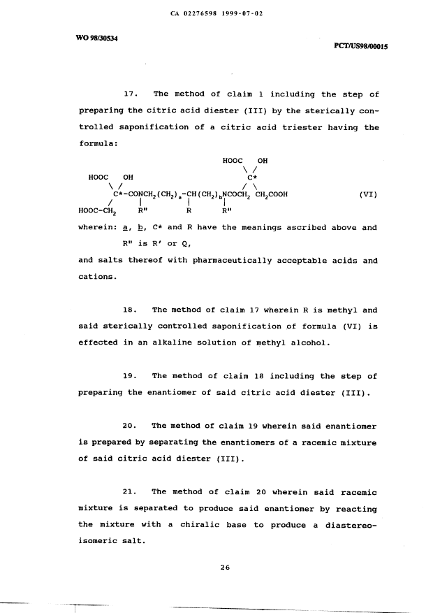 Document de brevet canadien 2276598. Revendications 19990702. Image 5 de 5