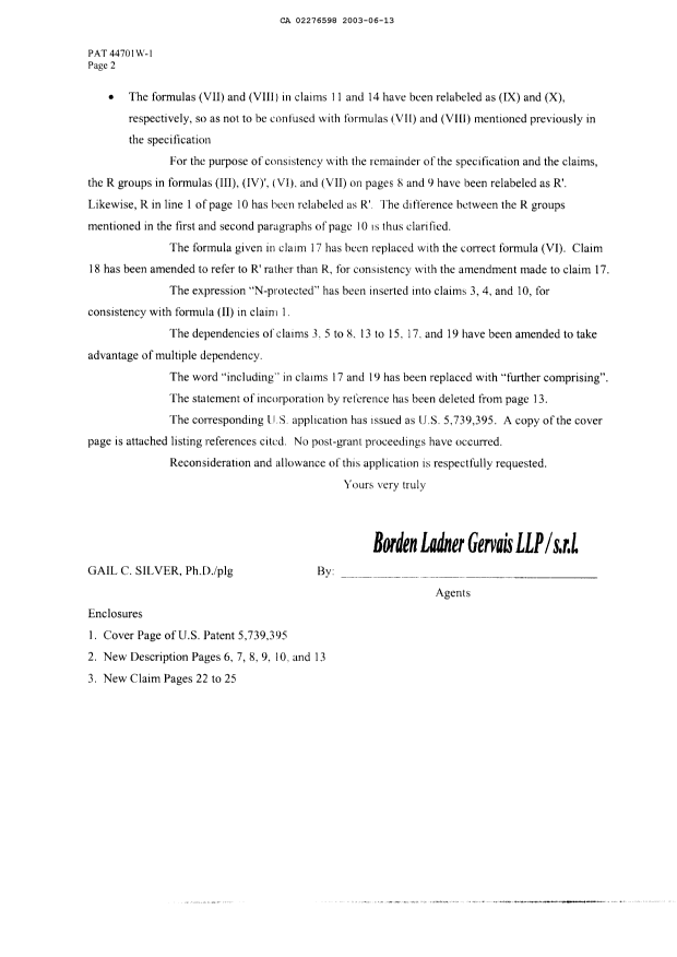 Document de brevet canadien 2276598. Poursuite-Amendment 20030613. Image 2 de 12