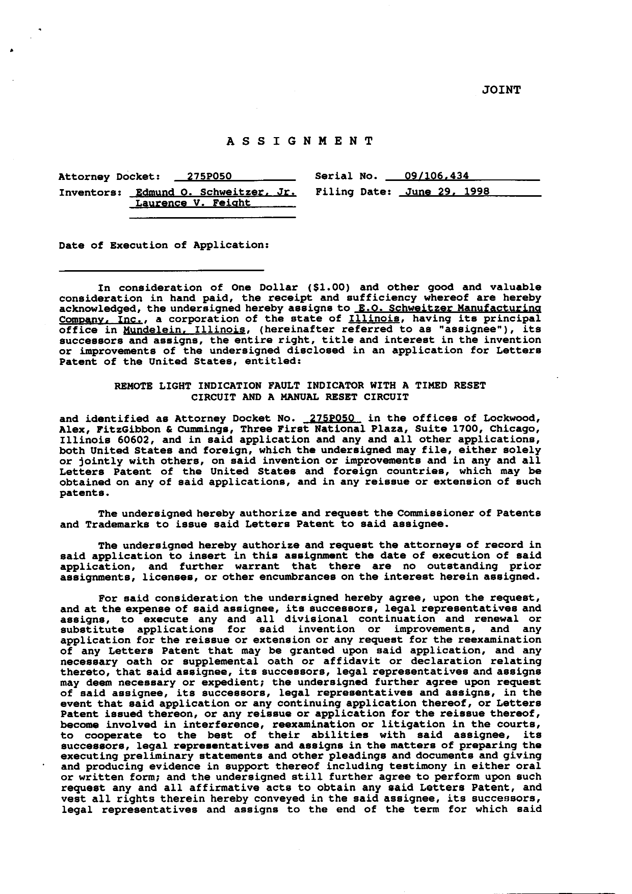 Canadian Patent Document 2276762. Assignment 20000711. Image 2 of 3