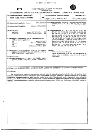 Document de brevet canadien 2278523. Abrégé 19990716. Image 1 de 1
