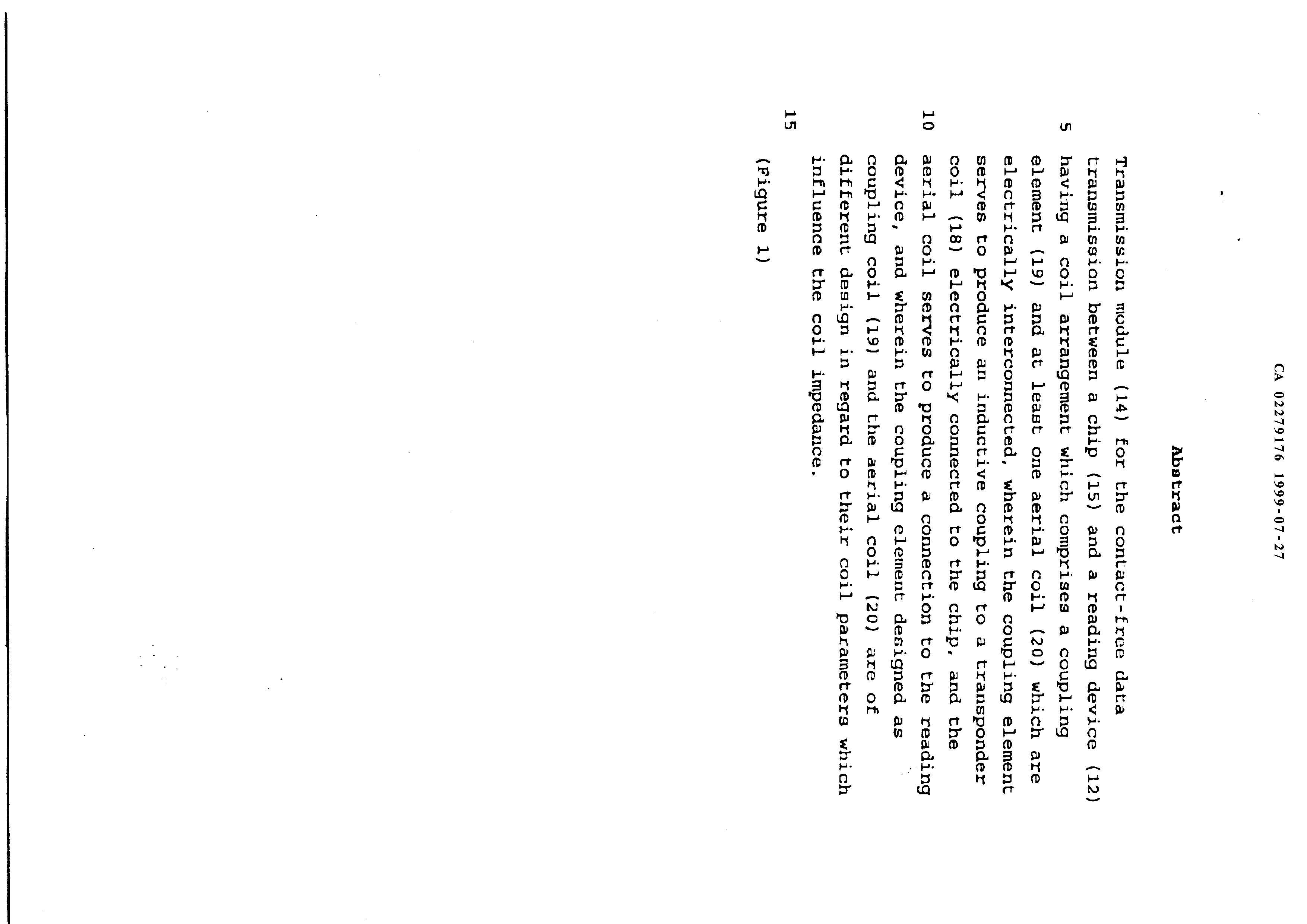 Document de brevet canadien 2279176. Abrégé 19981228. Image 1 de 1